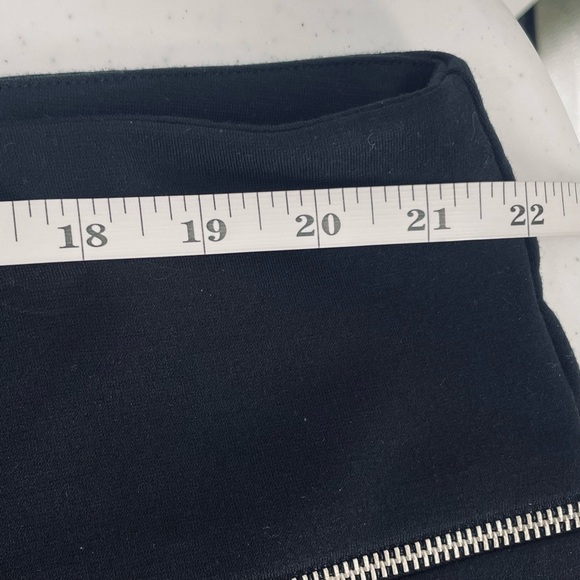 NWT Michael Michael Kors Black Ponte Knit  Silver Zipper Detailed Pencil Skirt - Picture 7 of 8